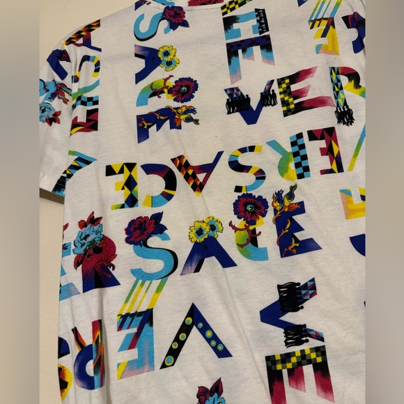 Versace Floral Spellout tshirt Multicolor - Picture 3 of 9